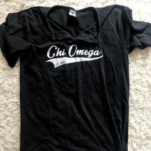 Chi Omega Baseball Tee
